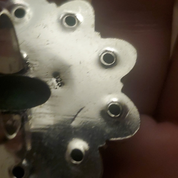 New Tibetan Turquoise and Chrome Diopside 925 Silver Statement Ring. - Picture 11 of 12